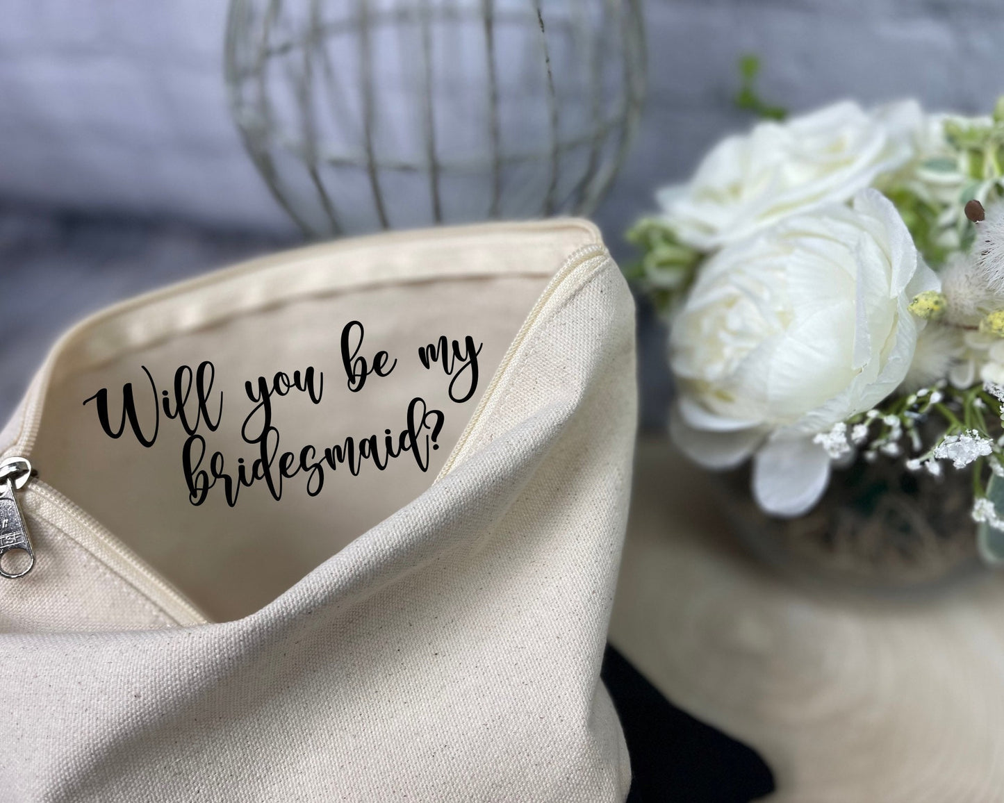 Bridesmaid Proposal Bags| Bridesmaid Make-up Bags| Personalized Cosmetic Bags