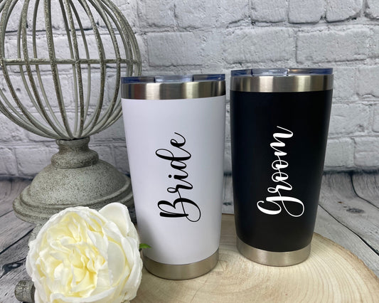 20 oz. Stainless Steel Tumbler with Lid| Bridal Party Tumblers| Personalized Tumblers| Bridal Party Gifts| FREE GIFT with EACH cup purchased