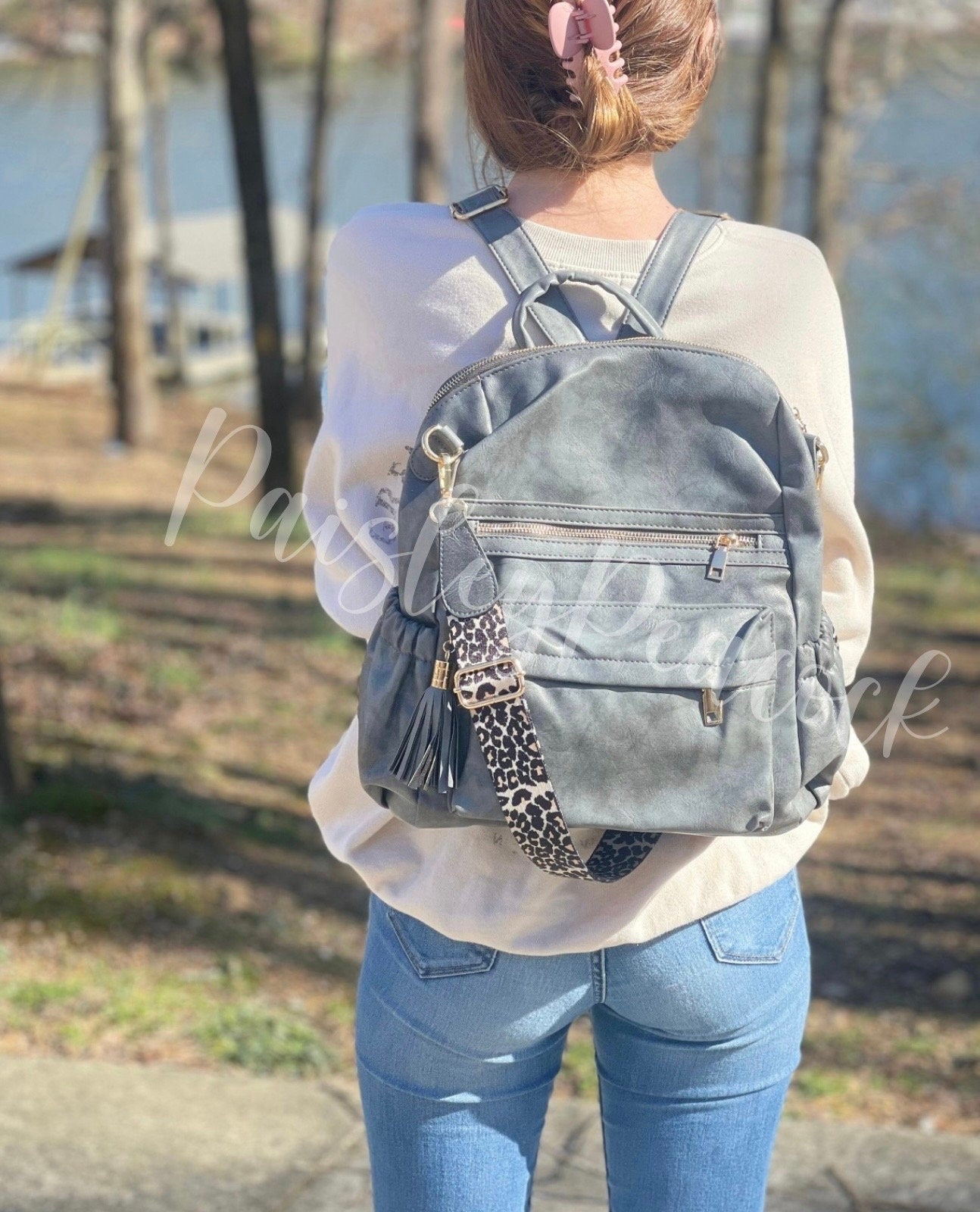 Rylie Convertible Backpack| Leopard Strap Convertible Backpack Bag