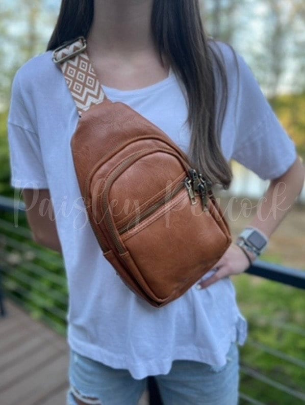 Nell Crossbody Sling Purse/ Trendy Boutique Handbag/ Vegan Leather Sling  Backpack/ Sling Backpack with Guitar Strap