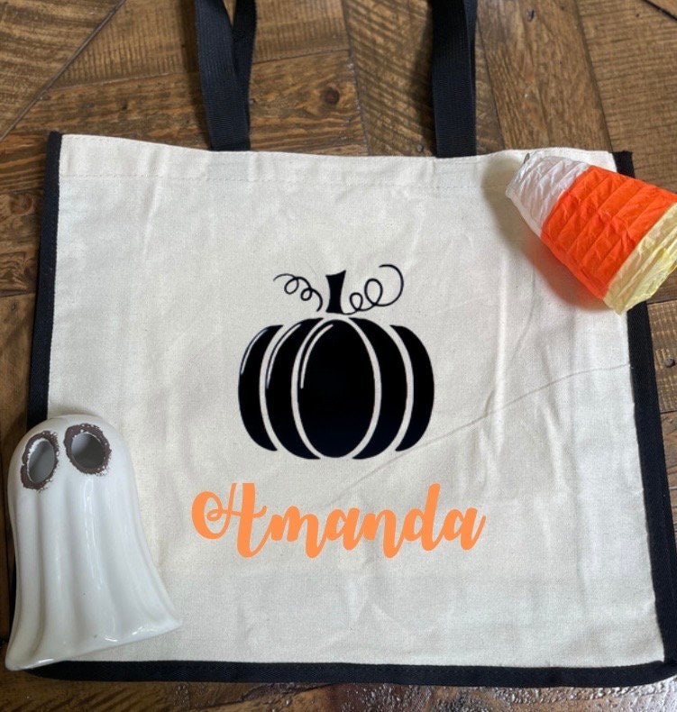 Personalized Halloween Tote bag|Personalized Trick or Treat Bag| Custom Halloween Bag| Custom Candy Bag