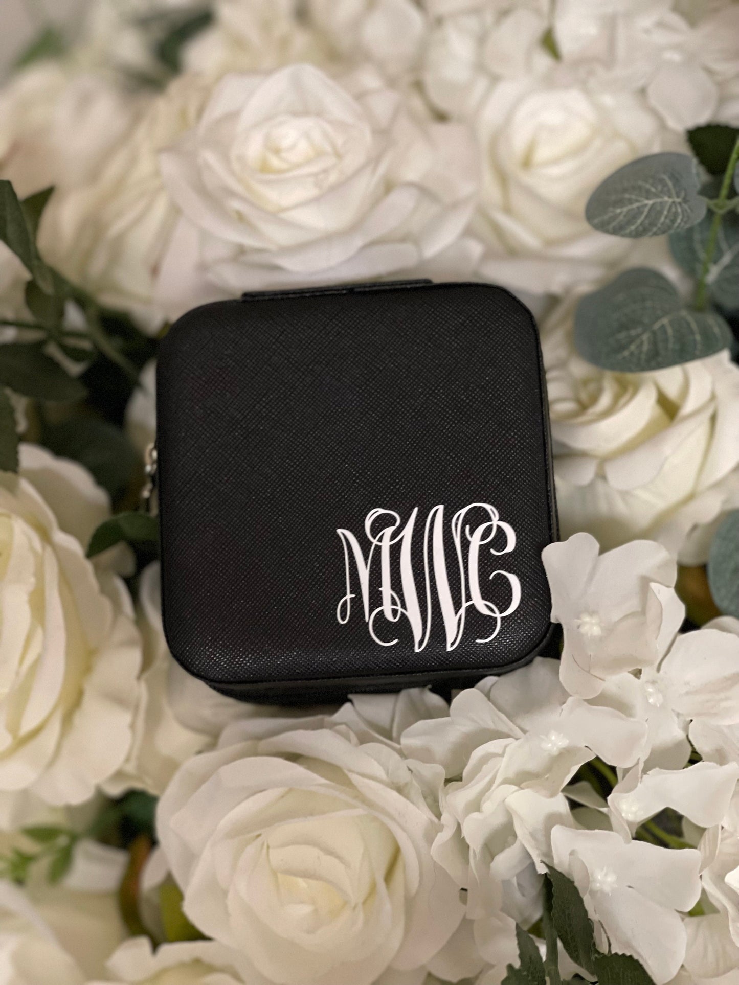 Monogrammed Jewelry Box| Custom Jewelry Box| Personalized Jewelry Box| Travel Jewelry Box