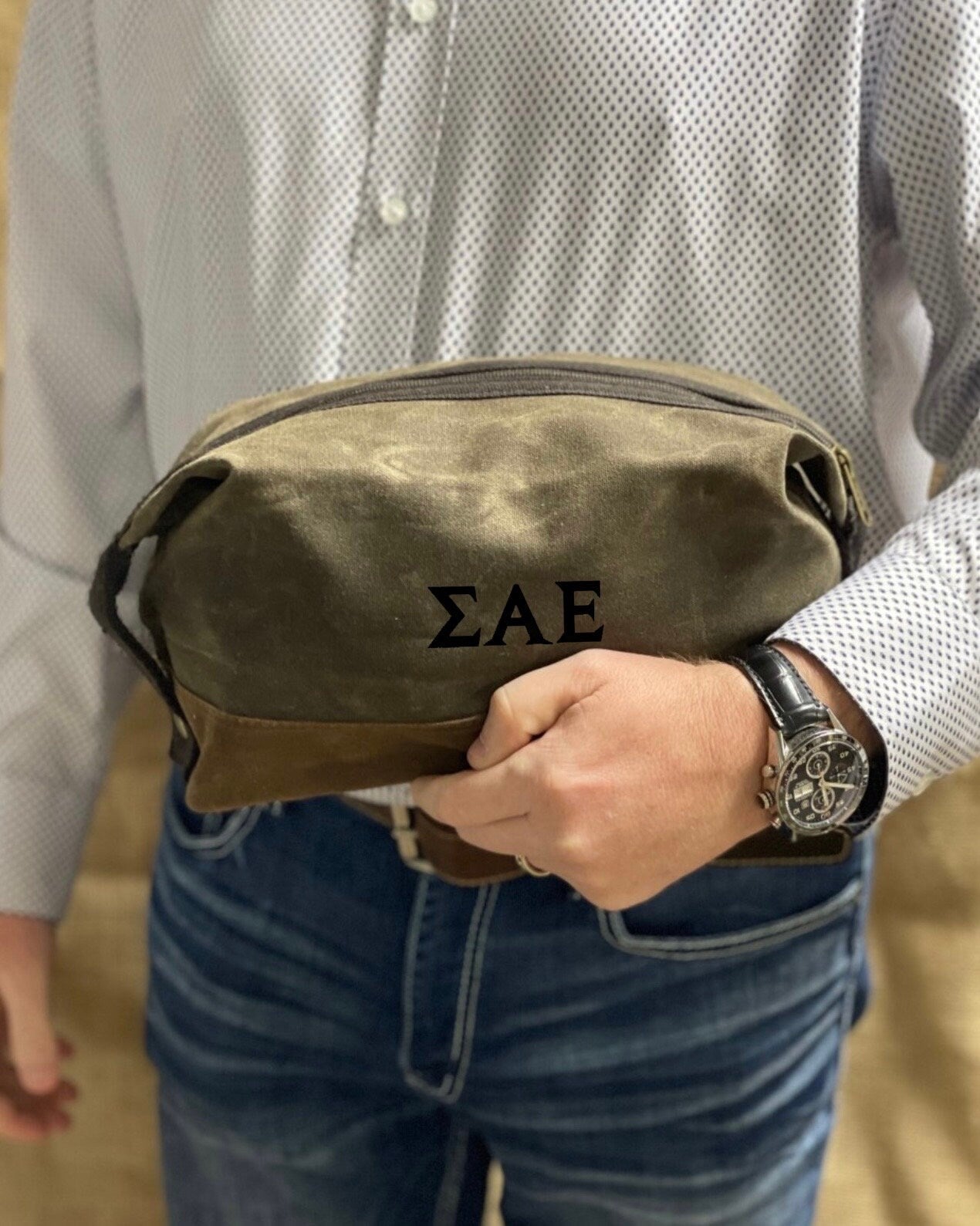 Custom Fraternity Men's Toiletry Bags| Men's Dopp Bag| Men's Overnight Bag| Greek Letters Dopp Bag| Men’s Frat Bag