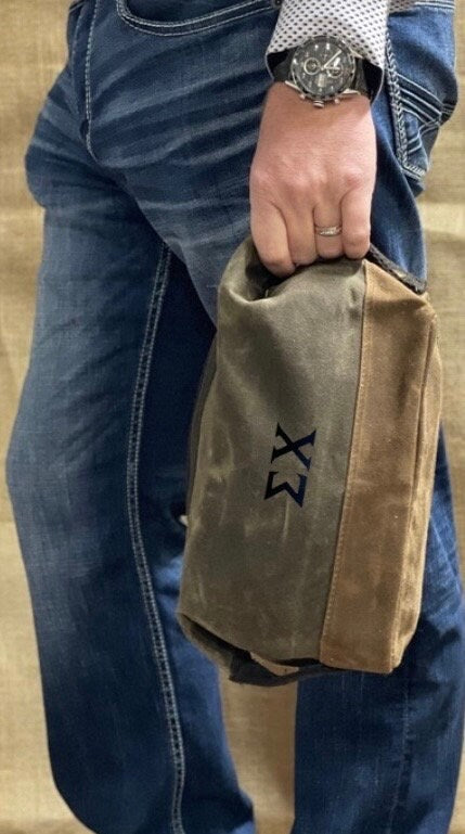 Custom Fraternity Men's Toiletry Bags| Men's Dopp Bag| Men's Overnight Bag| Greek Letters Dopp Bag| Men’s Frat Bag